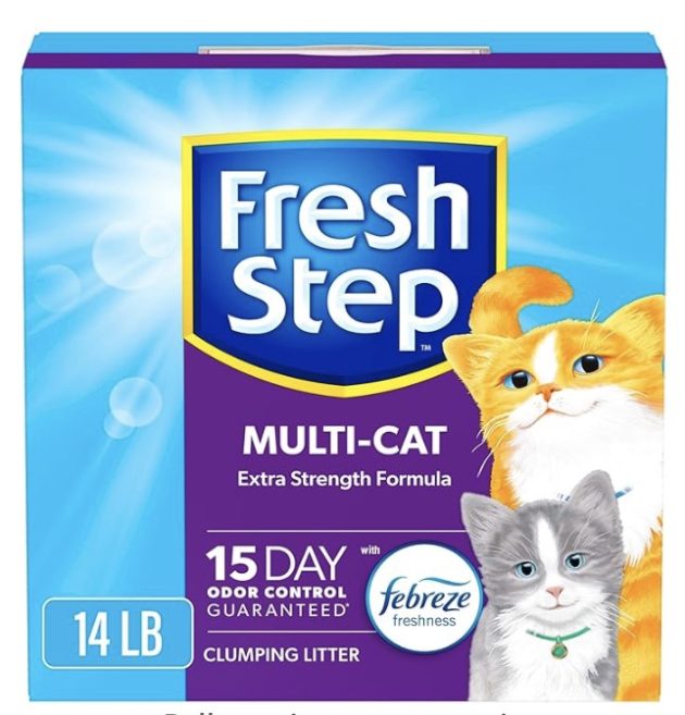 Fresh Step Clumping Cat Litter, Multi-Cat, Long Lasting Odor Control Kitty Litter with Activated Charcoal, Low Dust Formula, 14 lb